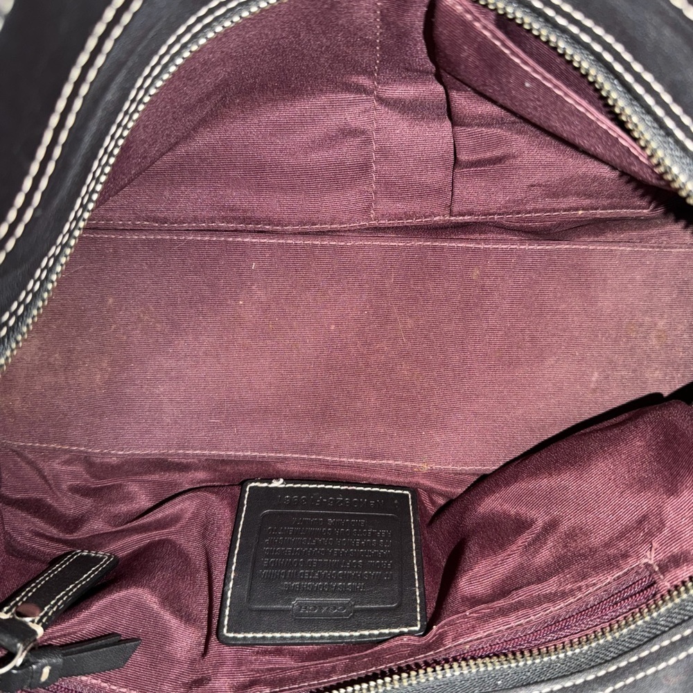 Coach Hampton F13961 Pebbled Leather Satchel Handbag Black - Picture 12 of 14